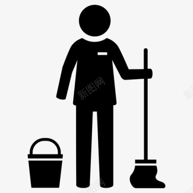 清洁工女佣图标图标