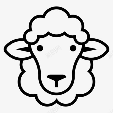 绵羊母羊羔羊图标图标