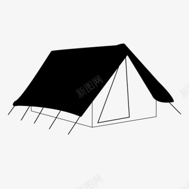 帐篷背包露营图标图标