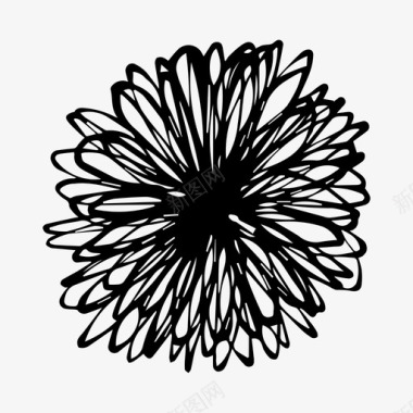 花抽象圆珠笔图标图标