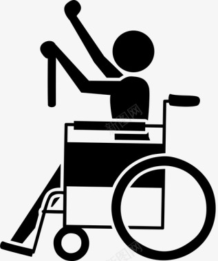 激进分子抗议轮椅图标图标