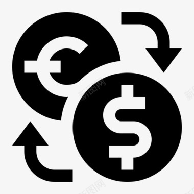 火焰欧元图标货币兑换美元欧元图标图标