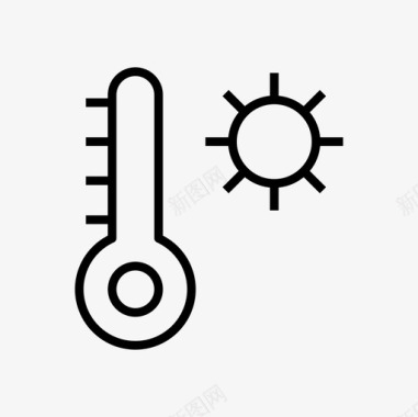 炎热的温度夏季天气图标图标