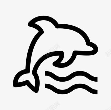 海豚海洋夏天图标图标