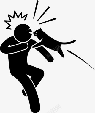 猫攻击人类愤怒动物图标图标