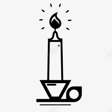 蜡烛燃烧的蜡烛烛台图标图标