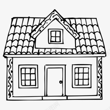 简约房子房子住宅手绘图标图标