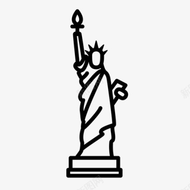 美国运动自由女神像自由女神地标图标图标