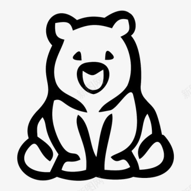 手绘熊可爱小熊熊小熊可爱的熊图标图标