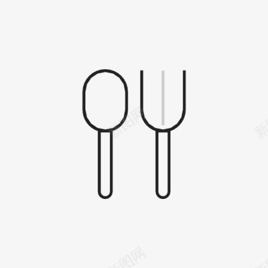 勺子和叉子银器图标图标