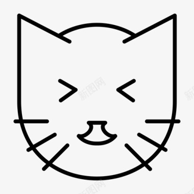 害羞的猫害羞脸红图标图标