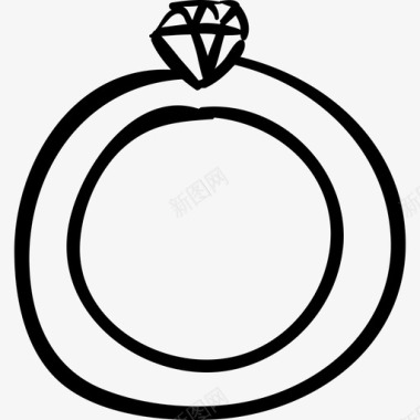 矢量结婚素材结婚戒指时尚手绘婚礼图标图标