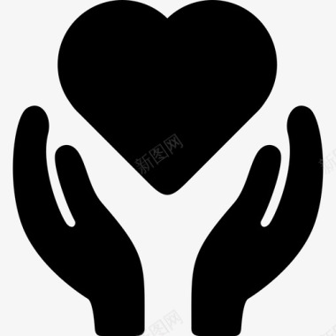 人道主义心脏保险形状人道主义图标图标