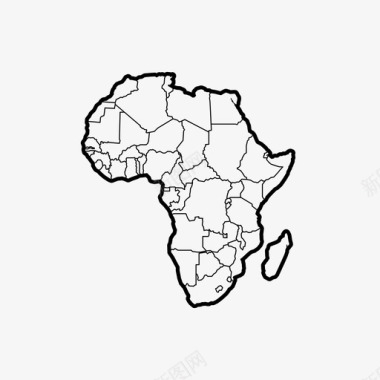 非洲大陆地图图标图标