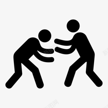 摔跤打架格斗图标图标