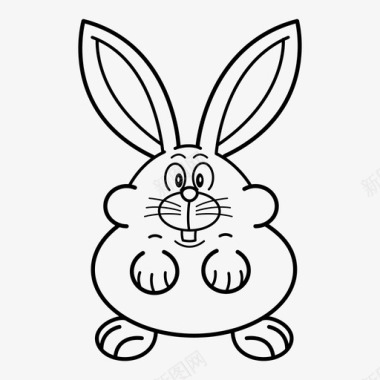 简笔画兔子兔子胖子图标图标