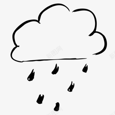 雨雨云水滴图标图标