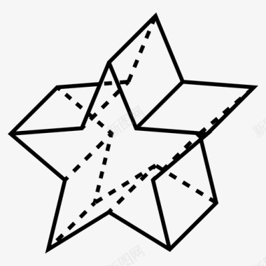 星星3d几何图标图标