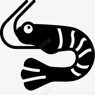 虾烹饪甲壳类动物图标图标