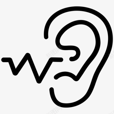 保健和医疗听力测试听力感官图标图标