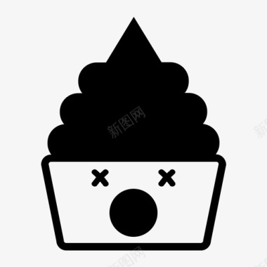 冷冻酸奶甜点表情符号图标图标