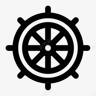 轮子舵手船舵海盗图标图标