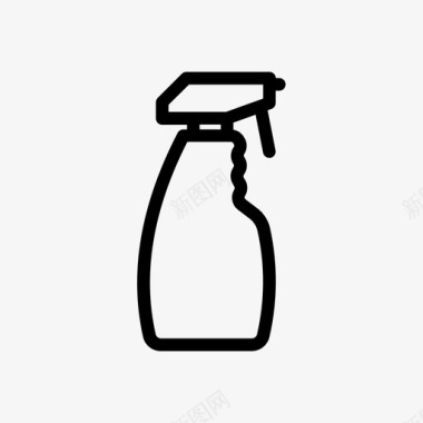 喷雾瓶清洁房屋图标图标