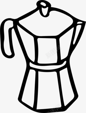 摩卡壶铝咖啡图标图标