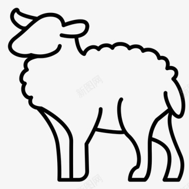 绵羊农场羊毛图标图标