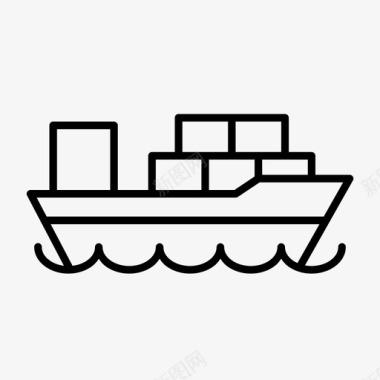 货船集装箱货物图标图标