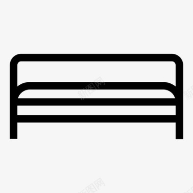 双人床大床家具和家居装饰图标图标