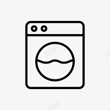 洗衣机电器服务薄图标图标