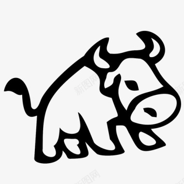 愤怒的公牛公牛图标图标