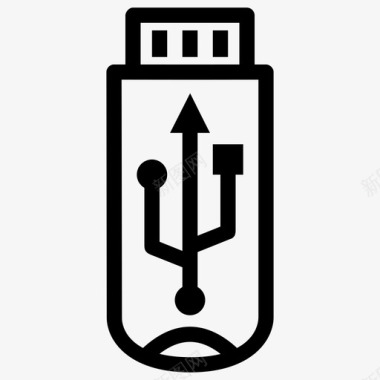 USB端口usb驱动器usb徽标图标图标