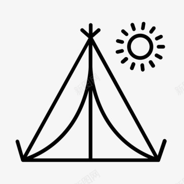 露营露营地女导游图标图标
