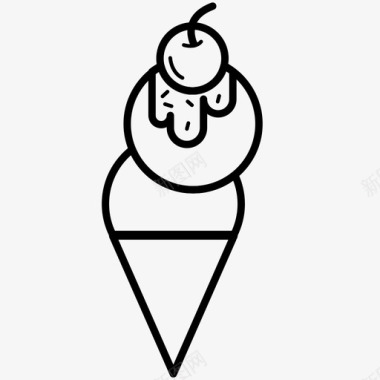 樱桃冰淇淋筒樱桃巧克力片图标图标