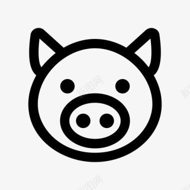 猪肉猪食物肉图标图标
