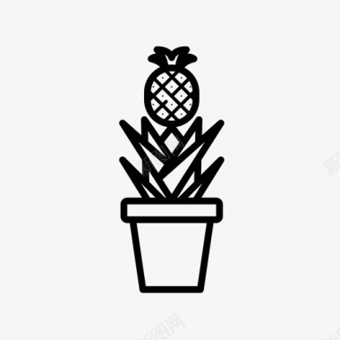 盆栽菠萝植物图标图标