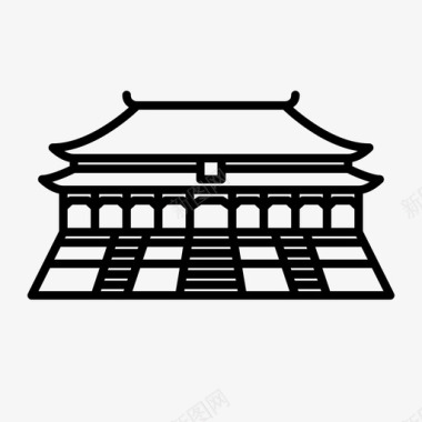 故宫北京中国图标图标
