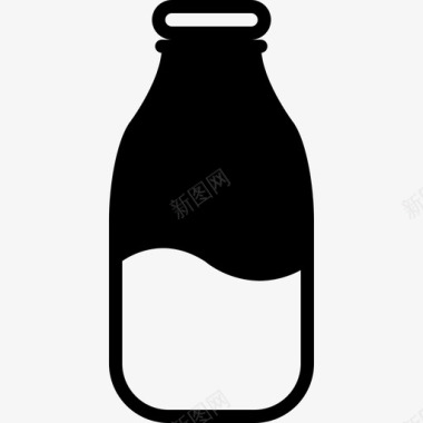 优质原料牛奶瓶子饮料图标图标