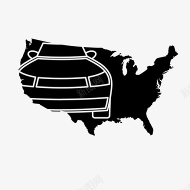 美国汽车工业汽车经济图标图标