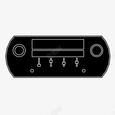 复古路灯收音机音乐调谐器电台图标图标