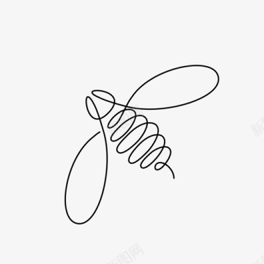 单线蜜蜂动物单线图标图标