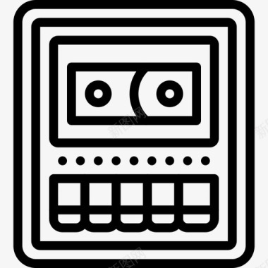 复古键盘背景磁带盒磁带复古图标图标