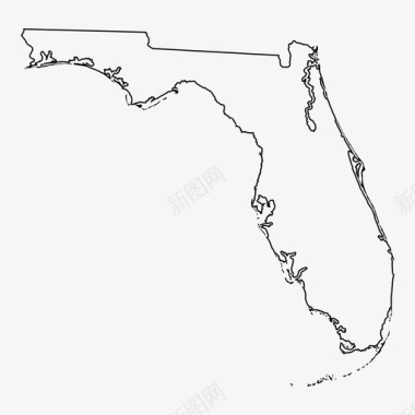 佛罗里达地图迈阿密州图标图标