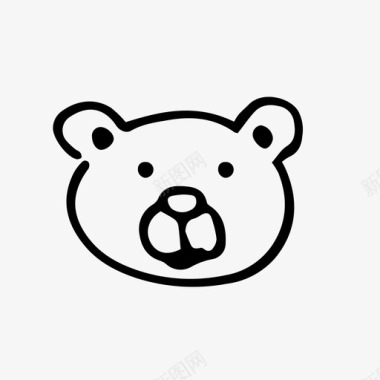 动物熊头涂鸦泰迪熊图标图标