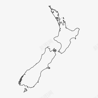 新西兰地图海洋太平洋图标图标