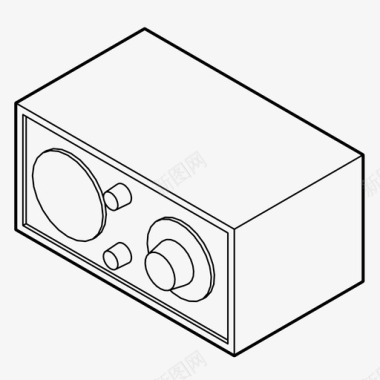 复古留声机收音机矢量收音机音乐调谐器电台图标图标