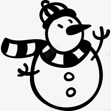 雪人胖雪人招牌手绘圣诞图标图标