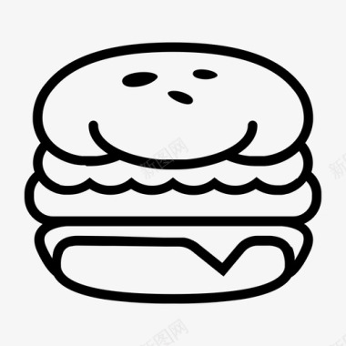 奶酪汉堡餐车脂肪图标图标
